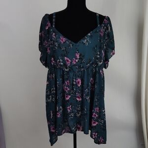 Torrid Georgette Cold Shoulder Button Front Blouse